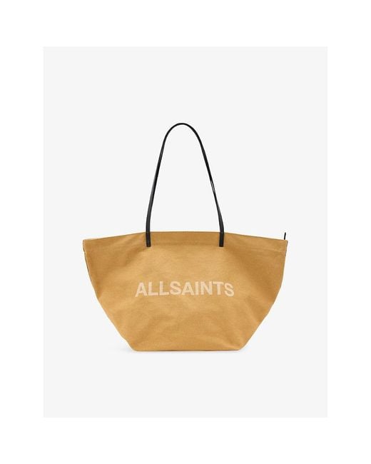 AllSaints Brown Serafina Canvas Tote Bag