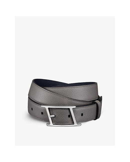 Cartier Black Tank Asymétrique Slanted-buckle Leather Belt