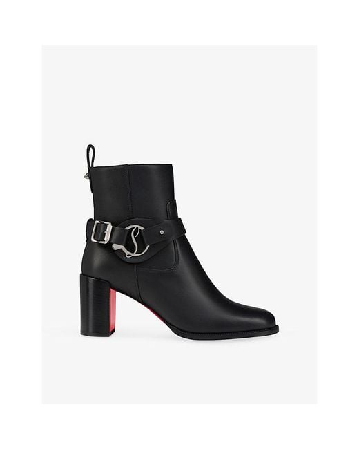 Christian Louboutin Black Dianouchette 70 Leather Heeled Boots