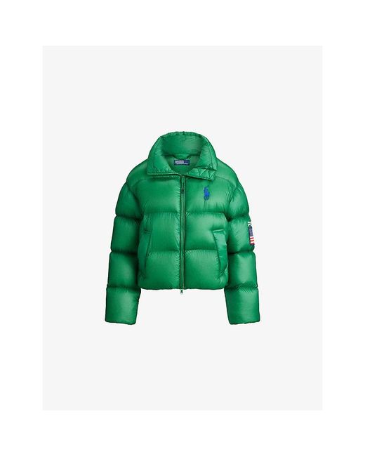 Polo Ralph Lauren Green Flag Mid-Weight Down Puffer Jacket