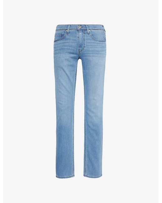 PAIGE Blue Federal Faded-wash Slim-leg Mid-rise Stretch-denim Jeans for men