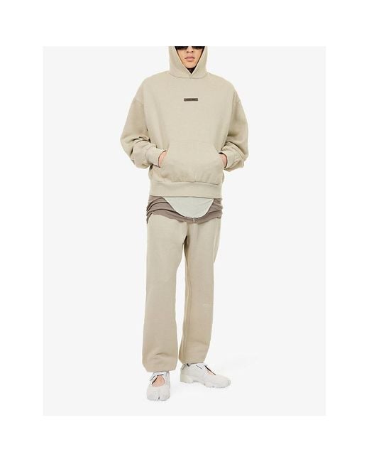 Fear Of God Natural Classic Fleece Logo-Embellished Cotton-Blend Hoody for men