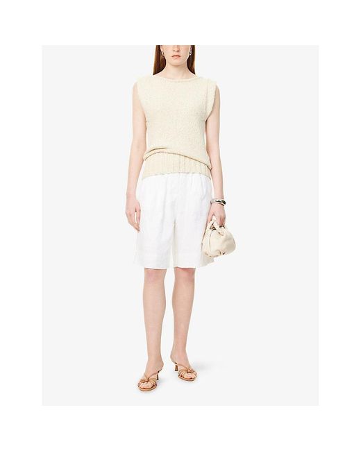 Dissh White Sue Cotton-Knit Top