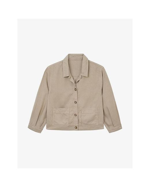 The White Company Natural Relaxed-Fit Cropped Woven Jacket