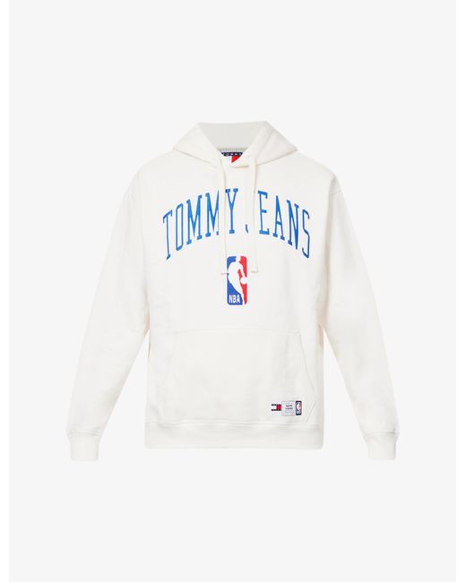 Tommy Hilfiger White Nba Logo-embroidered Cotton-blend Hoody for men