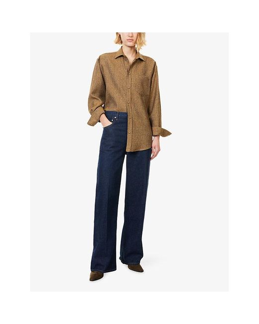 Citizens of Humanity Blue Ayla Baggy Wide-Leg Denim Jeans