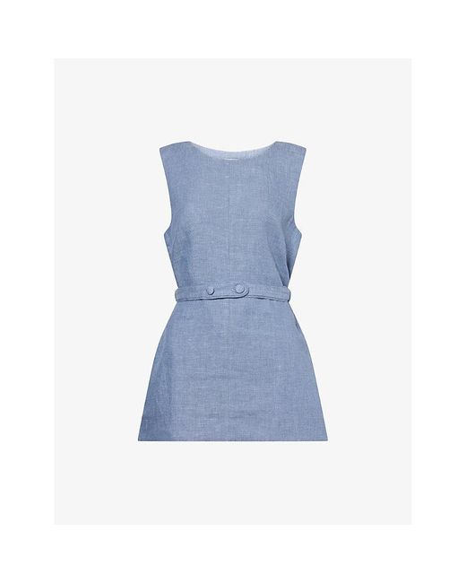 Posse Blue Thea Sleeveless Linen Tunic Top