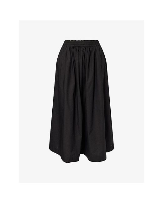 Skall Studio Black Dagny Cotton Midi Skirt