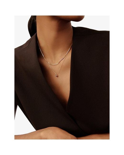 Missoma White Fine July Birthstone 14Ct And Ruby Pendant Necklace