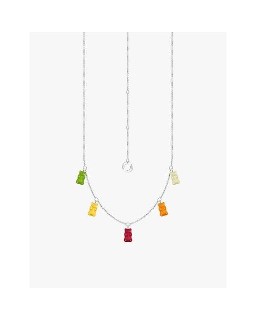 Thomas Sabo White X Haribo Goldbear-Charm Sterling- And Glass Necklace