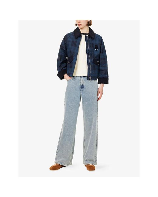 Barbour Blue Baiton Check Cotton Jacket