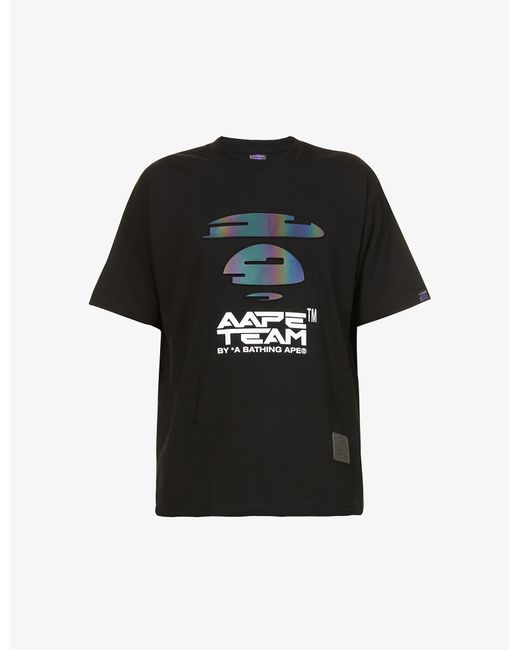 Aape Black Logo-print Relaxed Fit Cotton Jersey T-shirt for men