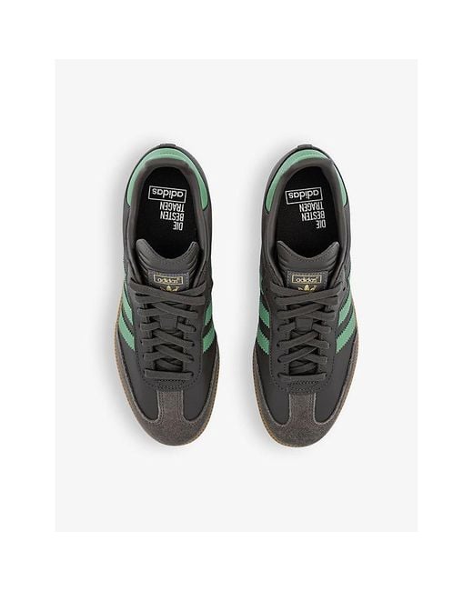 Adidas Green Samba Og Logo-embellished Leather Low-top Trainers for men