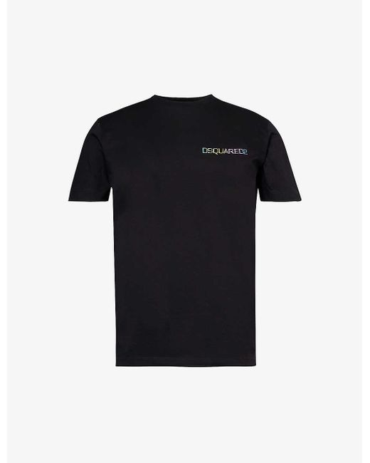 DSquared² Black Logo Text-print Cotton-jersey T-shirt X for men
