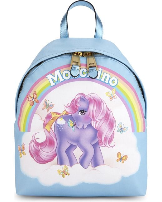 Moschino Blue My Little Pony Leather Backpack