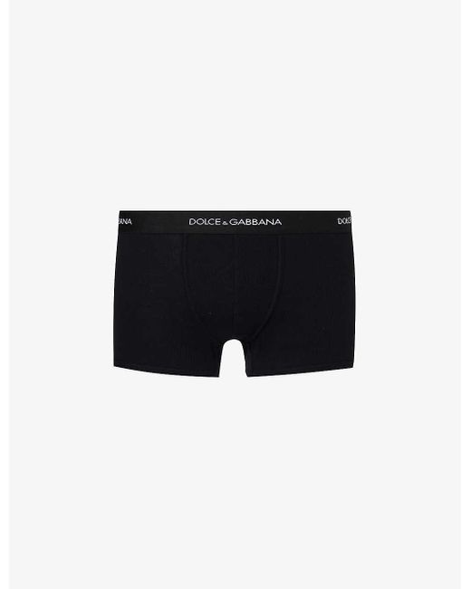 Dolce & Gabbana Black Logo-waistband Cotton-jersey Boxers X for men