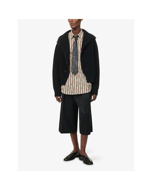 Dries Van Noten Natural Caper Floral-Print Cotton Shirt for men