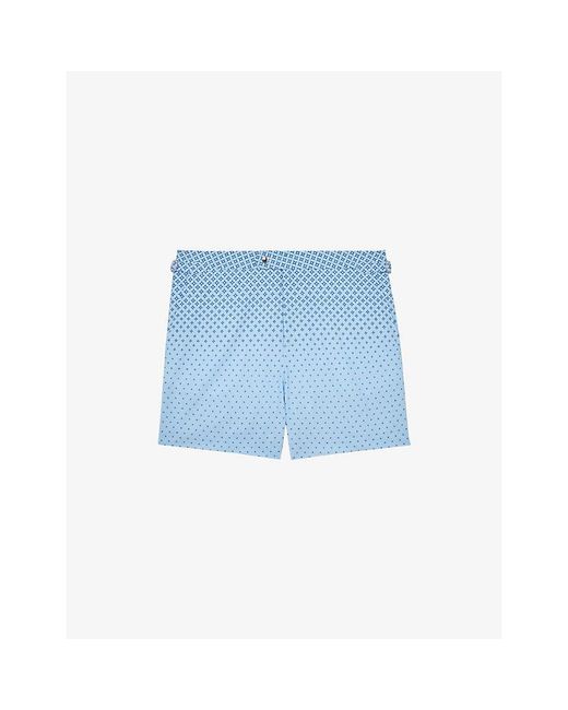 Reiss Blue Darli Geo-Print Swim Shorts for men