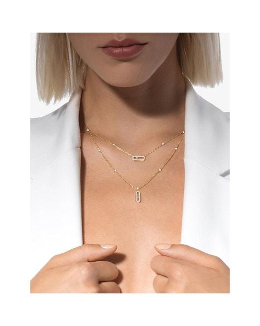 Messika Metallic Move Uno Two-Row Pavé 18Ct And 0.03Ct Diamond Necklace