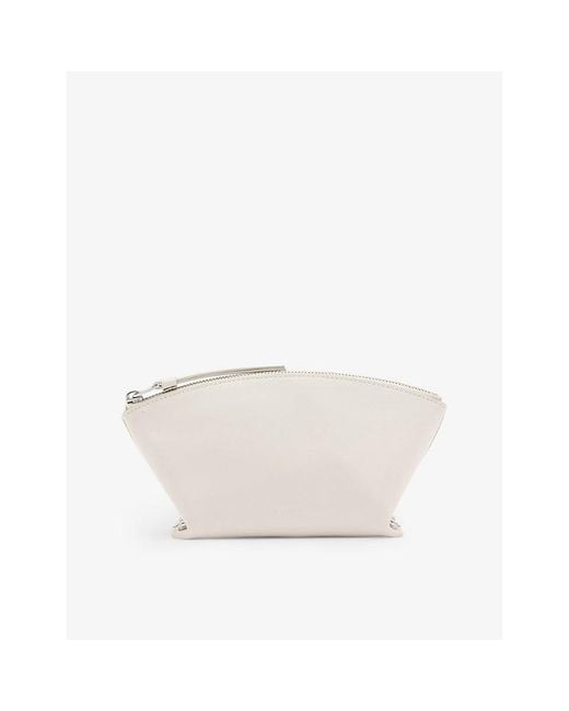 AllSaints White Anais Stud-embellished Leather Pouch