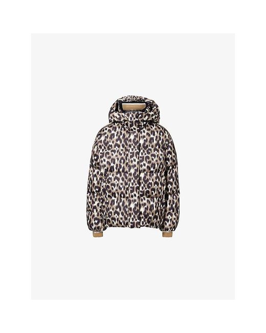Fusalp White Ada Leopard Puffer Jacket