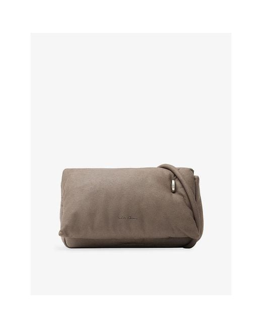 Rick Owens Gray Pillow Griffin Leather Shoulder Bag