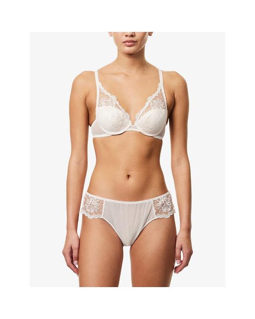 Simone Perele White Intrigue Lace Shorty Briefs