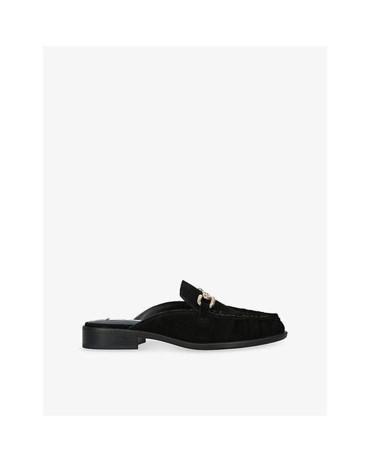 Steve Madden Black Kapture Suede Backless Loafers