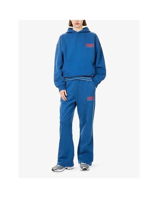 ADANOLA Blue Sport Horizon Oversized Cotton Hoody