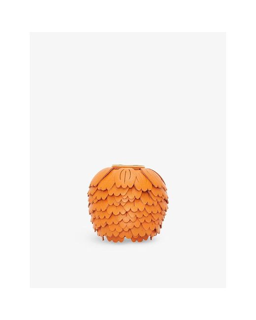 Loewe Orange Flower Dice Leather Bag Charm