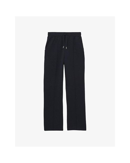 Reiss Blue Sophia Pintuck Stretch-Jersey Jogging Bottoms