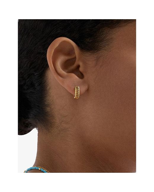 Astley Clarke Metallic Aurora Ridge 18Ct- Plated Sterling- Huggie Earrings
