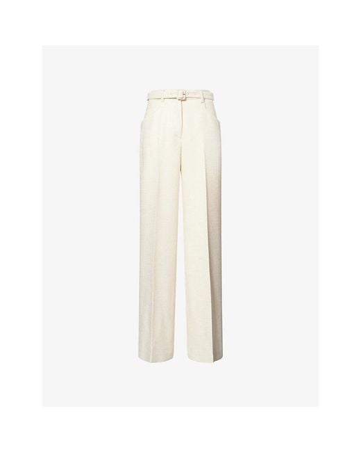 Gabriela Hearst White Norman Wide-Leg Silk-And-Wool Trousers