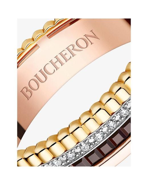 Boucheron White Quatre Classique Xs 18Ct- - - And 0.13Ct Brilliant-Cut Diamond Ring