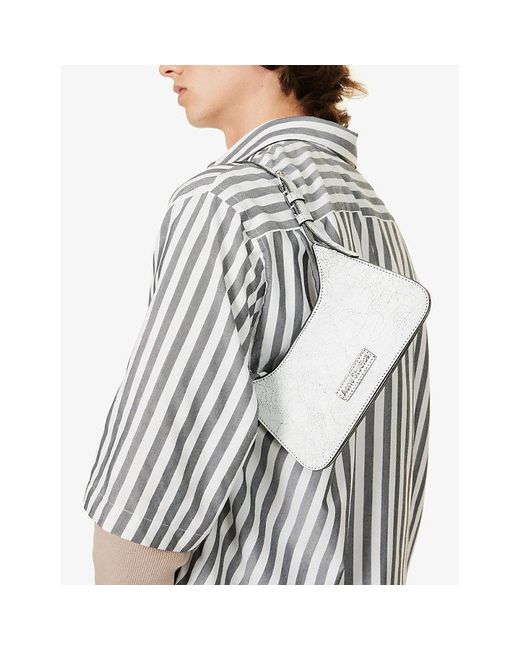 Acne Gray Platt Micro Leather Shoulder Bag for men