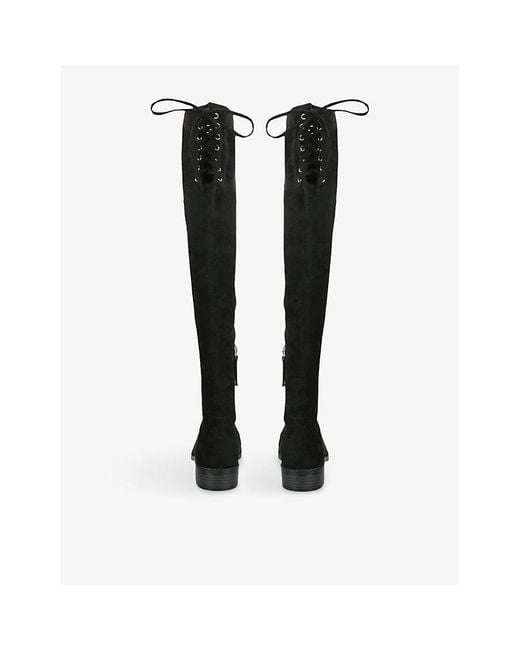 Steve Madden Black Xray Faux-Suede Over-The-Knee Boots