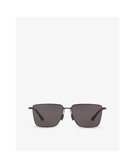 Bottega Veneta Gray 6j000422 Bv1267s Square-frame Metal Sunglasses