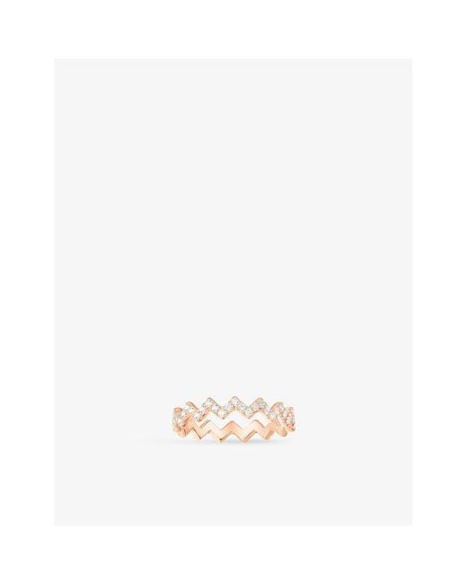 Apm Monaco Metallic Up And Down Rose-Alloy And Cubic-Zirconia Ring