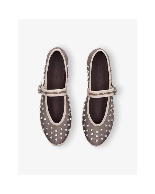 Flabelus White Mae Woven Mary-Jane Shoes