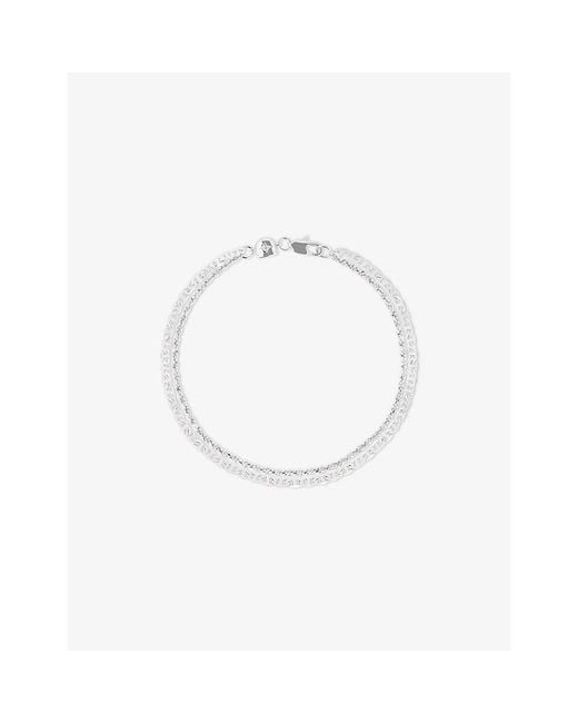 Astrid & Miyu White Illusion Double Chain-Plated Brass Bracelet