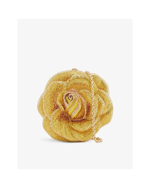 Basket of Roses crystal-embellished gold-tone clutch