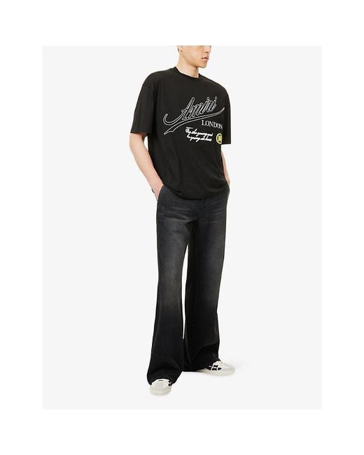 Amiri Black Skater Graphic-Print Cotton T-Shirt for men