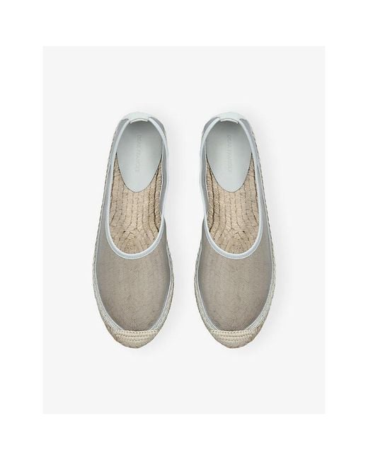 Dear Frances Gray Vespa Mesh And Leather Espadrille Flats