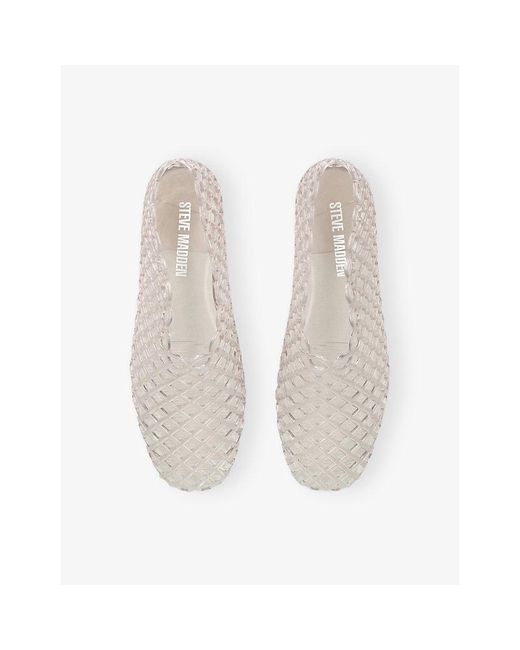 Steve Madden White Grove 2 Woven Ballet Flats