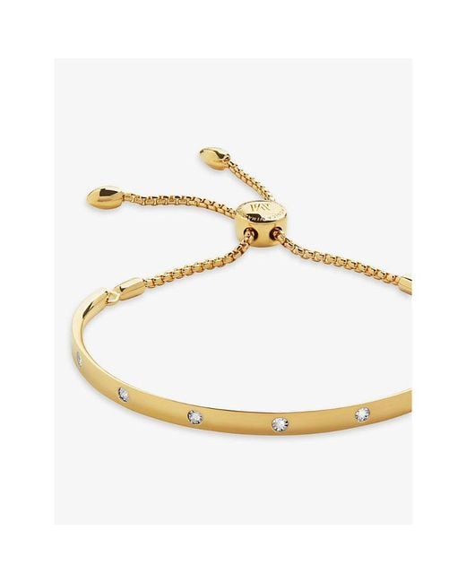 Monica Vinader Metallic Fiji Gem 18Ct-Plated Vermeil Sterling- And 0.042Ct Lab-Grown Diamond Bracelet