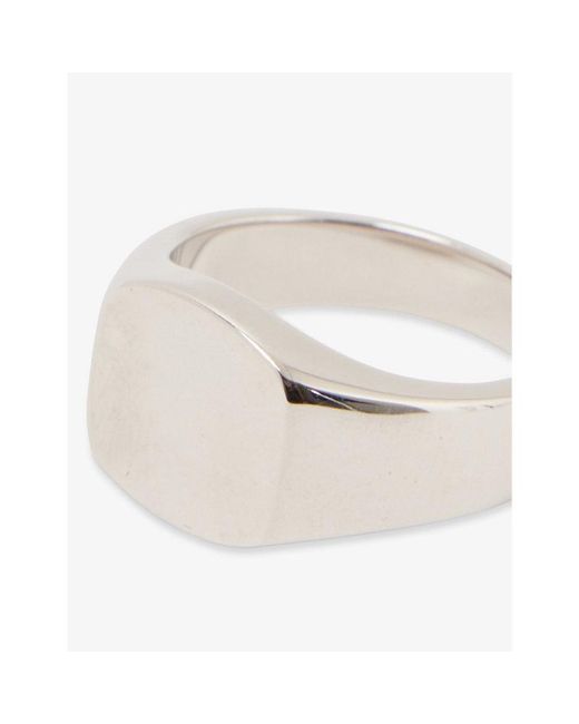Serge Denimes White Signet Polished Sterling- Ring for men