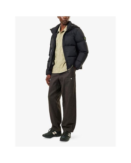 Stone Island Blue Ripstop Cordura Nylon-Down Jacket for men