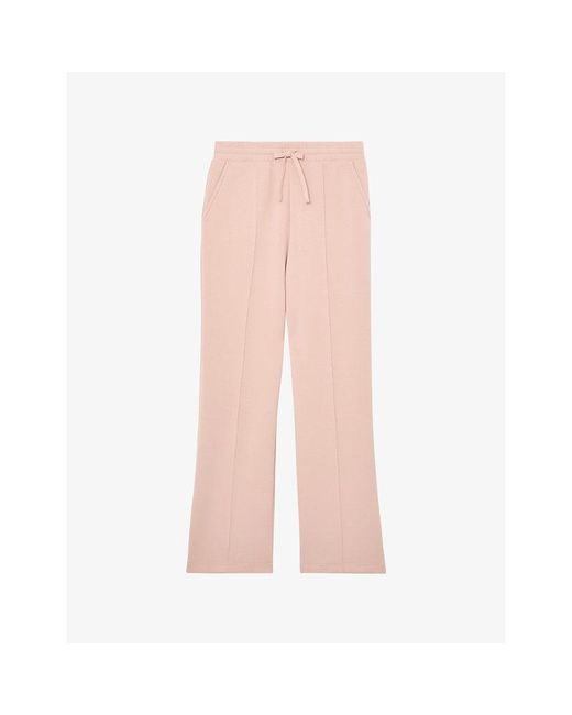 Reiss Pink Bernie Wide-Leg Stretch-Jersey Jogging Bottoms
