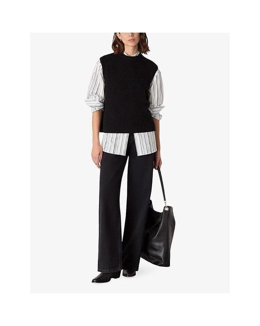 Whistles White Mixed Stripe Oversized Cotton Shirt
