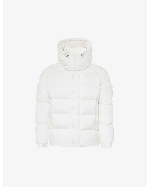 Moncler White Vezere Funnel-neck Regular-fit Shell-down Jacket for men